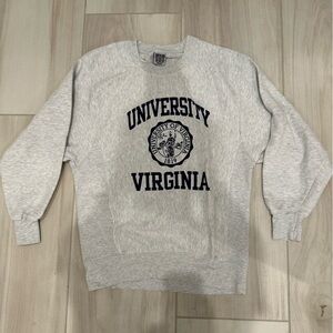 UVA University of Virginia Light Gray Crewneck, size M